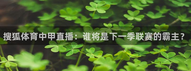 玩球吧直播nba体育直播在线观看：搜狐体育中甲直播：谁将是下一季联赛的霸主？
